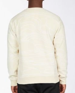 BILLABONG A/Div Dunes Lines Furnace Crew Neck Fleece STONE -Mens Accessories Sales 2022 abyft00129 billabongw stn bck1 1