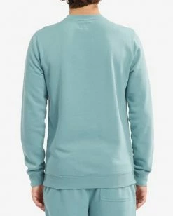 BILLABONG Wave Washed Crewneck Sweatshirt GRAVEL -Mens Accessories Sales 2022 abyft00152 billabongw ble0 bck1 1