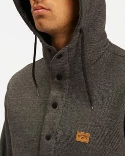 BILLABONG Hudson Henley Pullover Hoodie FOG -Mens Accessories Sales 2022 abyft00159 billabongw blk dtl1