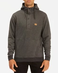 BILLABONG Hudson Henley Pullover Hoodie FOG -Mens Accessories Sales 2022 abyft00159 billabongw blk frt1 1