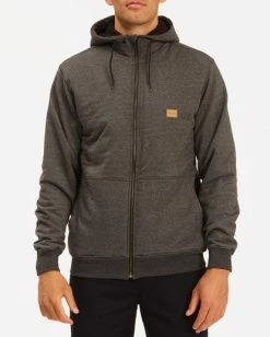 BILLABONG Hudson Sherpa Zip-Up Hoodie MILITARY
