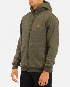 BILLABONG Hudson Sherpa Zip-Up Hoodie MILITARY -Mens Accessories Sales 2022 abyft00163 billabongw mil sd1 1