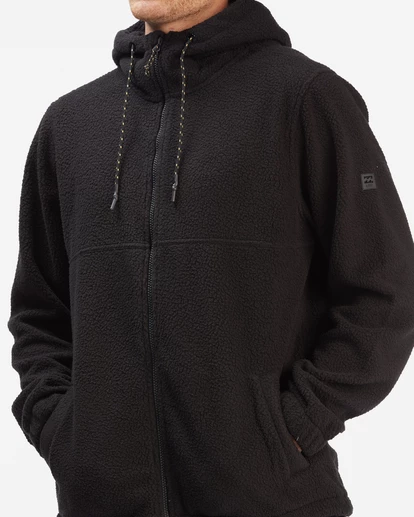 BILLABONG A/Div Boundary Zip-Up Sherpa Hoodie BLACK 5 BILLABONG A/Div Boundary Zip-Up Sherpa Hoodie BLACK - Image 5