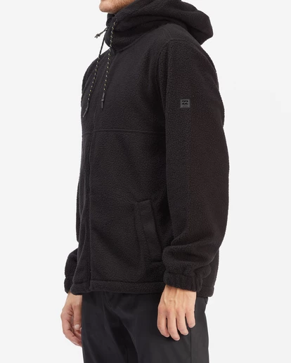 BILLABONG A/Div Boundary Zip-Up Sherpa Hoodie BLACK 3 BILLABONG A/Div Boundary Zip-Up Sherpa Hoodie BLACK - Image 3
