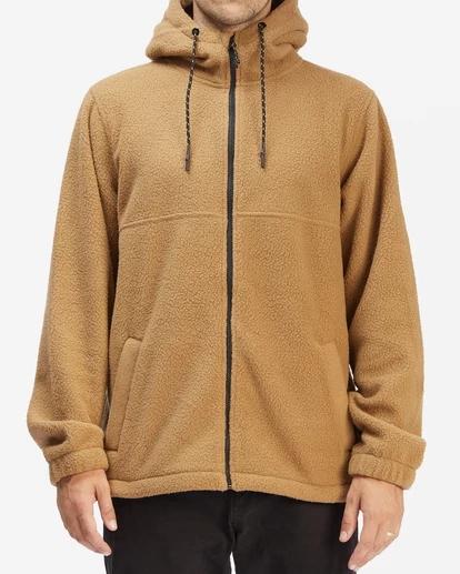 BILLABONG A/Div Boundary Zip-Up Sherpa Hoodie BLACK 2 BILLABONG A/Div Boundary Zip-Up Sherpa Hoodie BLACK - Image 2