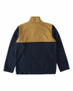 BILLABONG A/Div Boundary Lite Half-Zip Mock Neck Fleece DARK OLIVE -Mens Accessories Sales 2022 abyft00187 billabongf kyj0 bck1 1