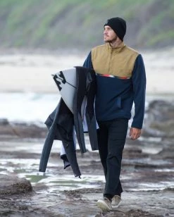 BILLABONG A/Div Boundary Lite Half-Zip Mock Neck Fleece DARK OLIVE