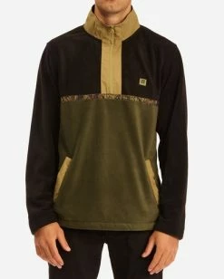 BILLABONG A/Div Boundary Lite Half-Zip Mock Neck Fleece DARK OLIVE -Mens Accessories Sales 2022 abyft00187 billabongw dko frt1 1