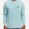 BILLABONG Arch Wave Washed Crew Neck Sweatshirt BLACK