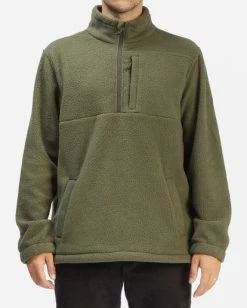 BILLABONG A/Div Boundary Half-Zip Mock Neck Fleece DARK OLIVE