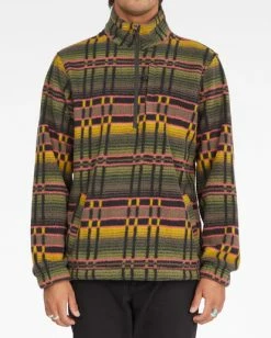 BILLABONG A/Div Boundary Half-Zip Mock Neck Fleece DARK OLIVE -Mens Accessories Sales 2022 abyft00205 billabongw rav frt1 1