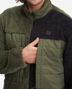 BILLABONG A/Div Glacier Offcut Mock Neck Zip-Up Jacket DARK OLIVE -Mens Accessories Sales 2022 abyft00227 billabongw dko dtl1 1