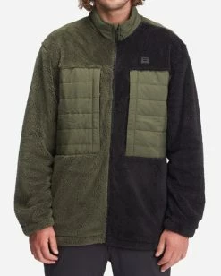 BILLABONG A/Div Glacier Offcut Mock Neck Zip-Up Jacket DARK OLIVE