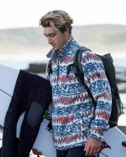 BILLABONG A/Div Boundary Half-Zip Mock Neck Pullover DUSTY BLUE