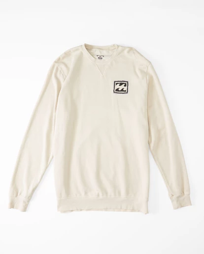 BILLABONG Wave Washed Crayon Wave Crewneck Pullover Sweater BONE 4 BILLABONG Wave Washed Crayon Wave Crewneck Pullover Sweater BONE - Image 4