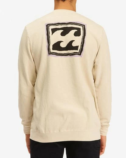 BILLABONG Wave Washed Crayon Wave Crewneck Pullover Sweater BONE 3 BILLABONG Wave Washed Crayon Wave Crewneck Pullover Sweater BONE - Image 3