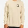 BILLABONG Wave Washed Crayon Wave Crewneck Pullover Sweater BONE