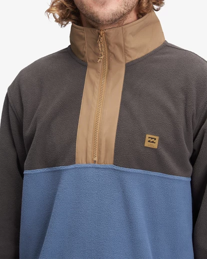 BILLABONG A/Div Boundary Mock Half-Zip Contrast Fleece RAVEN 4 BILLABONG A/Div Boundary Mock Half-Zip Contrast Fleece RAVEN - Image 4