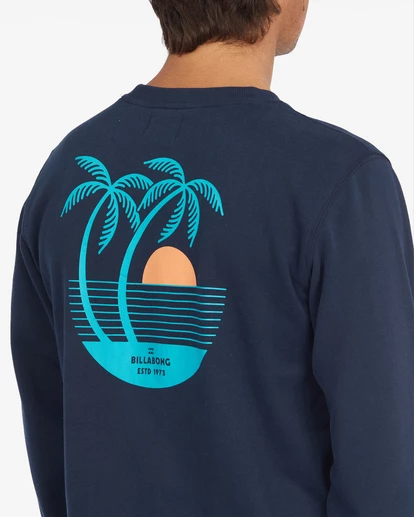 BILLABONG Airfare Crewneck Sweatshirt NAVY 4 BILLABONG Airfare Crewneck Sweatshirt NAVY - Image 4
