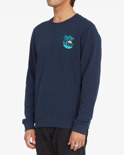 BILLABONG Airfare Crewneck Sweatshirt NAVY 2 BILLABONG Airfare Crewneck Sweatshirt NAVY - Image 2