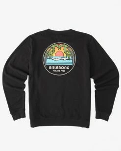 BILLABONG Sunset Crewneck Sweatshirt BLACK -Mens Accessories Sales 2022 abyft00262 billabongf blk bck1 1