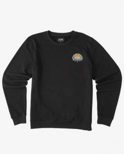 BILLABONG Sunset Crewneck Sweatshirt BLACK -Mens Accessories Sales 2022 abyft00262 billabongf blk frt1 1