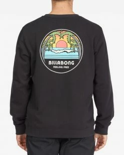 BILLABONG Sunset Crewneck Sweatshirt BLACK -Mens Accessories Sales 2022 abyft00262 billabongw blk bck1 1