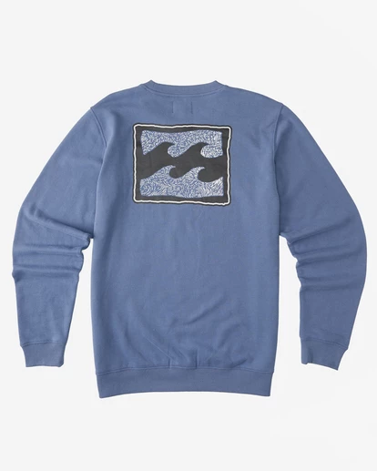 BILLABONG Crayon Wave Crewneck Pullover SLATE BLUE 7 BILLABONG Crayon Wave Crewneck Pullover SLATE BLUE - Image 7