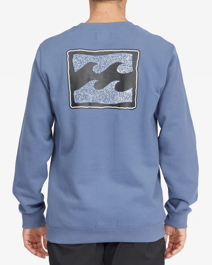 BILLABONG Crayon Wave Crewneck Pullover SLATE BLUE 3 BILLABONG Crayon Wave Crewneck Pullover SLATE BLUE - Image 3