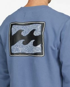 BILLABONG Crayon Wave Crewneck Pullover SLATE BLUE 10 BILLABONG Crayon Wave Crewneck Pullover SLATE BLUE -Mens Accessories Sales 2022 abyft00264 billabongw slb dtl1 1