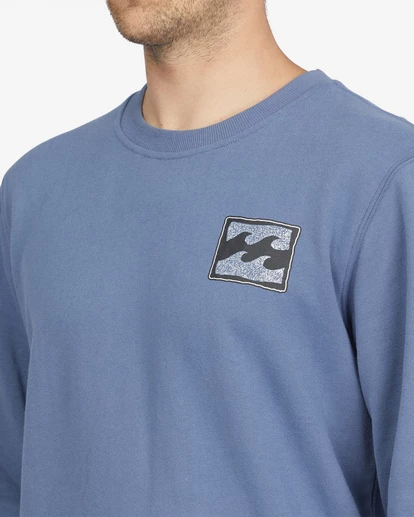 BILLABONG Crayon Wave Crewneck Pullover SLATE BLUE 5 BILLABONG Crayon Wave Crewneck Pullover SLATE BLUE - Image 5