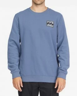 BILLABONG Crayon Wave Crewneck Pullover SLATE BLUE
