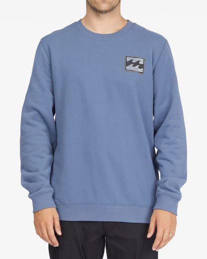 BILLABONG Crayon Wave Crewneck Pullover SLATE BLUE 1 BILLABONG Crayon Wave Crewneck Pullover SLATE BLUE