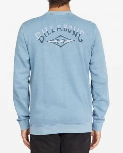 BILLABONG Wave Washed Theme Arch Crewneck Pullover SMOKE BLUE -Mens Accessories Sales 2022 abyft00298 billabongw smb bck1 2