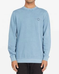 BILLABONG Wave Washed Theme Arch Crewneck Pullover SMOKE BLUE