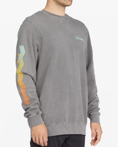 BILLABONG Wave Washed Plants Crewneck Pullover CHARCOAL 3 BILLABONG Wave Washed Plants Crewneck Pullover CHARCOAL - Image 3