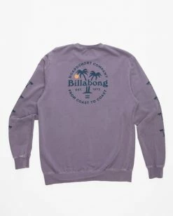 BILLABONG Wave Washed Coaster Crewneck Pullover PURPLE HAZE -Mens Accessories Sales 2022 abyft00301 billabongf phz bck1 1