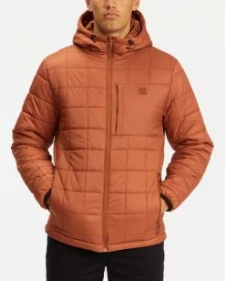 BILLABONG A/Div Journey Hooded Zip-Up Puffer Jacket DARK OLIVE -Mens Accessories Sales 2022 abyjk00116 billabongw amb frt1 1