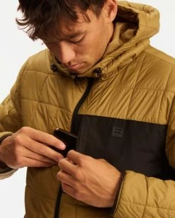 BILLABONG A/Div Journey Hooded Zip-Up Puffer Jacket DARK OLIVE -Mens Accessories Sales 2022 abyjk00116 billabongw nut dtl1 1