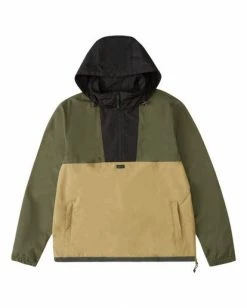 BILLABONG A/Div Windswell Anorak Windbreaker Jacket DARK OLIVE -Mens Accessories Sales 2022 abyjk00117 billabongf dko frt1 1