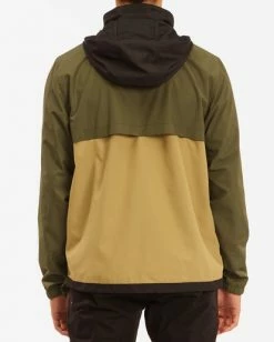BILLABONG A/Div Windswell Anorak Windbreaker Jacket DARK OLIVE -Mens Accessories Sales 2022 abyjk00117 billabongw dko bck1 1
