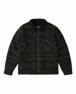 BILLABONG Barlow Sherpa Trucker Jacket MILITARY -Mens Accessories Sales 2022 abyjk00125 billabongf blk frt1 1