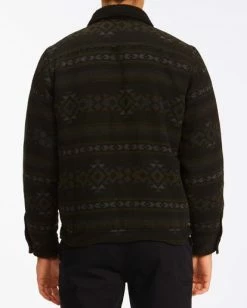 BILLABONG Barlow Sherpa Trucker Jacket MILITARY -Mens Accessories Sales 2022 abyjk00125 billabongw blk bck1 1