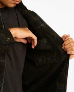BILLABONG Barlow Sherpa Trucker Jacket MILITARY -Mens Accessories Sales 2022 abyjk00125 billabongw blk dtl2 1