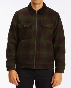 BILLABONG Barlow Sherpa Trucker Jacket MILITARY -Mens Accessories Sales 2022 abyjk00125 billabongw mil frt1 1