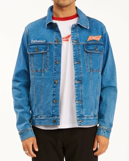 BILLABONG Budweiser Denim Jacket OCEAN WASH 2 BILLABONG Budweiser Denim Jacket OCEAN WASH - Image 2