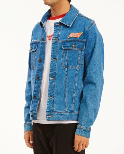 BILLABONG Budweiser Denim Jacket OCEAN WASH 3 BILLABONG Budweiser Denim Jacket OCEAN WASH - Image 3
