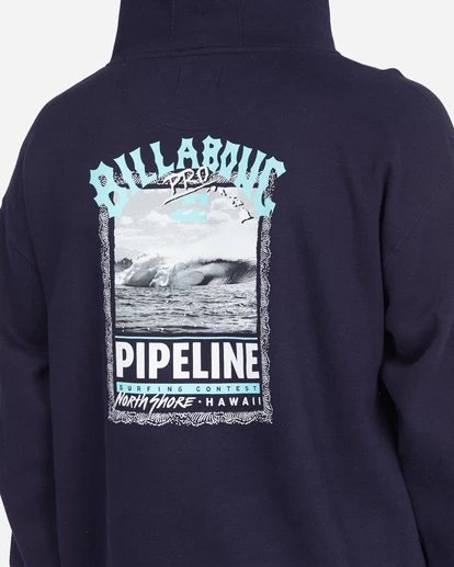 BILLABONG Pipeline Poster Pullover Hoodie NAVY 5 BILLABONG Pipeline Poster Pullover Hoodie NAVY - Image 5