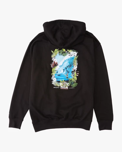 BILLABONG Pipeline Tube Pullover Hoodie BLACK 5 BILLABONG Pipeline Tube Pullover Hoodie BLACK - Image 5