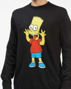 BILLABONG The Simpsons Bart Crewneck Sweater BLACK -Mens Accessories Sales 2022 abysw00102 billabongw blk dtl1 1